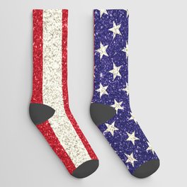 Glitter USA Flag Socks