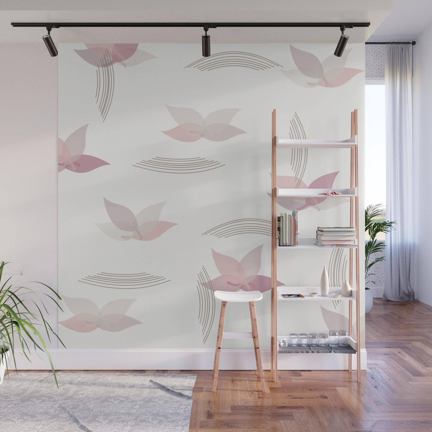 Vintage Minimalist Floral Art Wall Mural By Zennykenny Society6