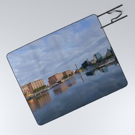 Reflection At Liverpool Salthouse Dock Picnic Blanket