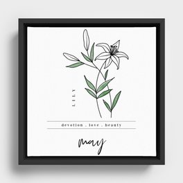 May Birth Flower | Lily Framed Canvas