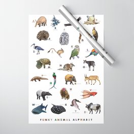Funky Animal Alphabet Wrapping Paper