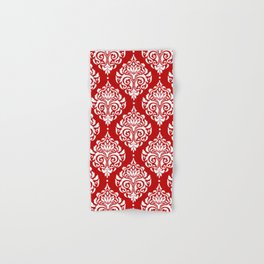 Red Damask Hand & Bath Towel