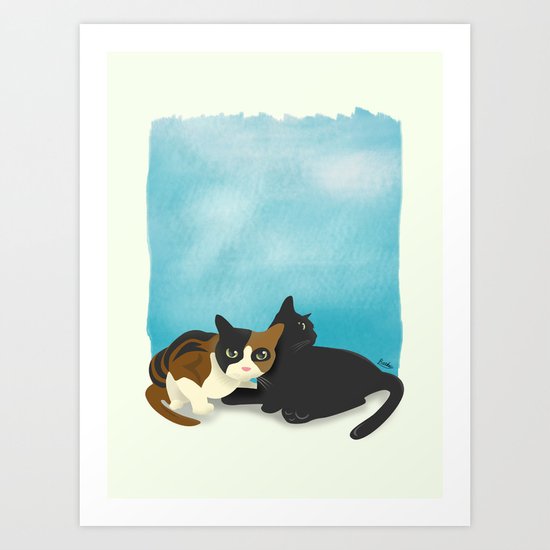 Two cats Art Print