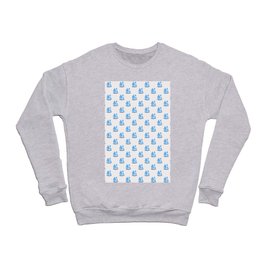 Three blue water droplets falling with white background repeat pattern Crewneck Sweatshirt