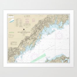 North Shore of Long Island Sound Nautical Chart 12367 Art Print
