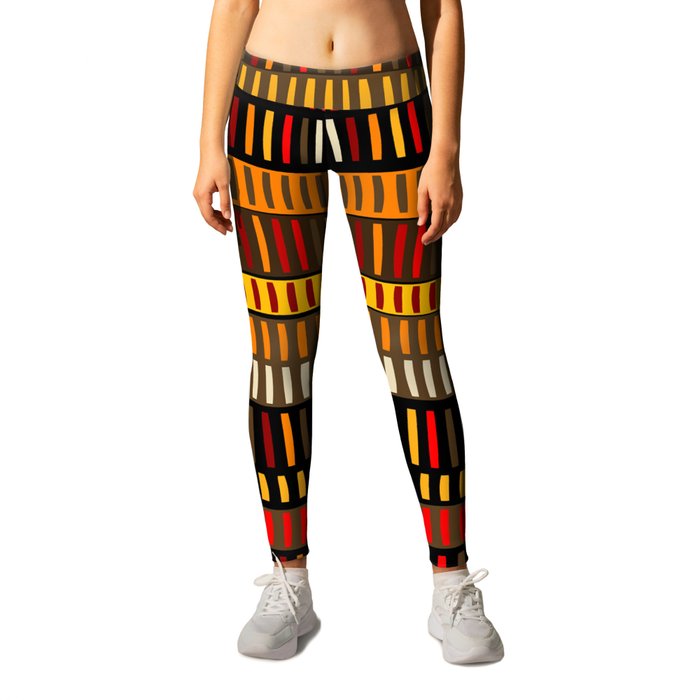 Stiped african background Leggings