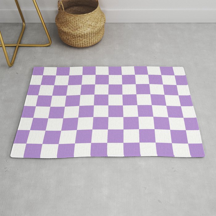 Checkered (Lavender & White Pattern) Rug