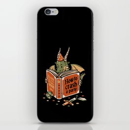 Dragon Reading a Book RPG Party Crashing by Tobe Fonseca iPhone Skin