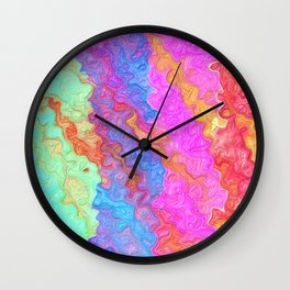 Wet Paint Wall Clock | Pink, Yellow, Red, Green, Colorufl, Painting, Digital, Orange, Blue 