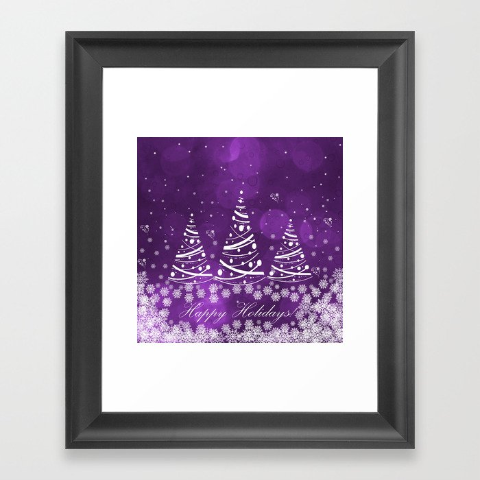 Happy Holidays Purple Magic Framed Art Print