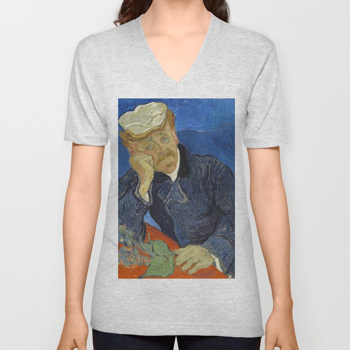 Vincent van Gogh - Dr Paul Gachet V Neck T Shirt