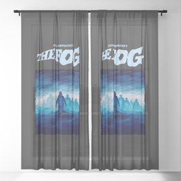 The Fog Illustration with Title Sheer Curtain