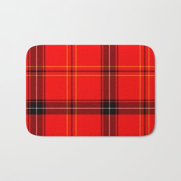 Red Plaid Bath Mat | Stripe, Tartan, Flannel, Graphicdesign, Traditional, Red, Repeated, Kilt, Pattern, Yellow 