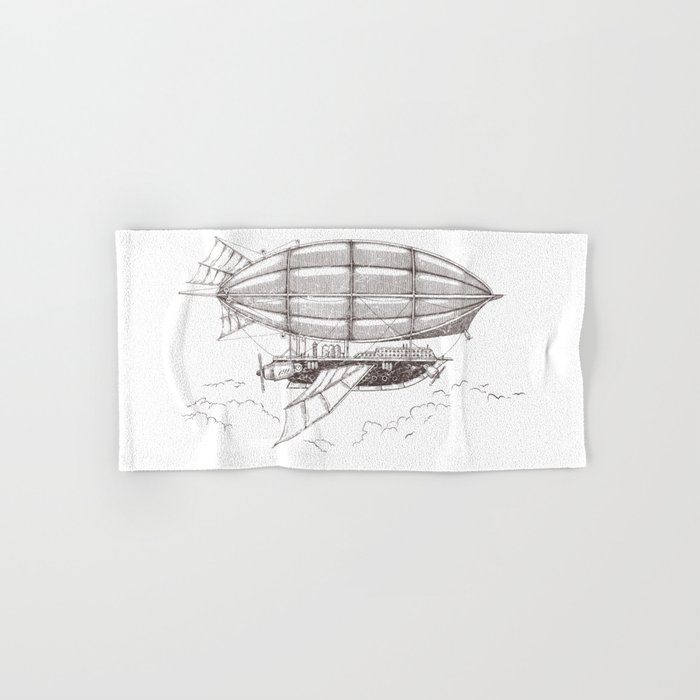 Airship sketch in Steampunk style Hand & Bath Towel