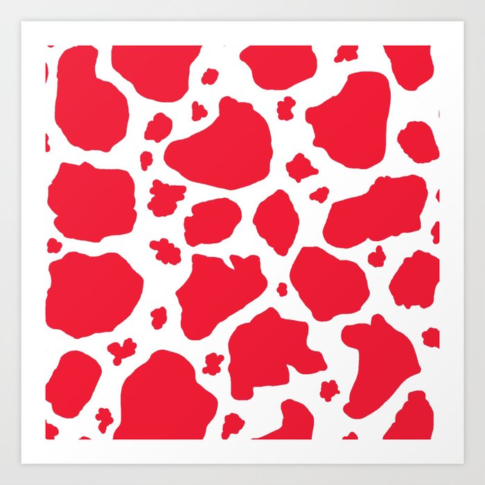Red sales cow print