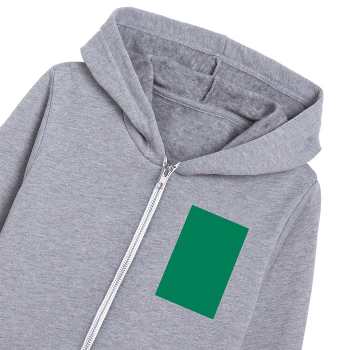 Medium Green Solid Color Pantone Jelly Bean 17 6030 TCX Shades of Blue green Hues Kids Zip Hoodie