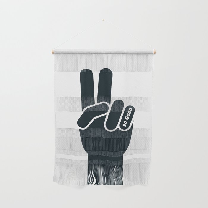 Peace Sign, Do Good B&W Wall Hanging
