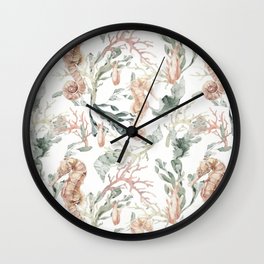 Seahorse Pattern Wall Clock