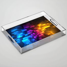 colorful-3d-squares-background Acrylic Tray