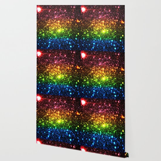 Rainbow Sparkle Galaxy Stars Wallpaper By Vintageby2sweet Society6