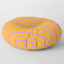 [ Thumbnail: Orange and Orchid Colored Stripes Pattern Floor Pillow ]