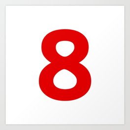 Number 8 (Red & White) Art Print