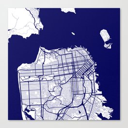 San Francisco City Map 02 Canvas Print