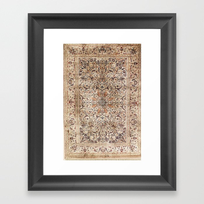 Silk Esfahan Persian Carpet Print Framed Art Print