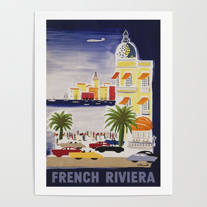 Nice France French Riviera Europe European Vintage Travel Advertisement Poster 
