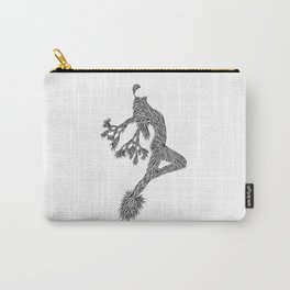 Quail Woman by CREYES of ArtFx Old Town Yucca Valley Carry-All Pouch | Pattern, Joshuatree, Black And White, Graphite, Graphicdesign, Digital, Quail 