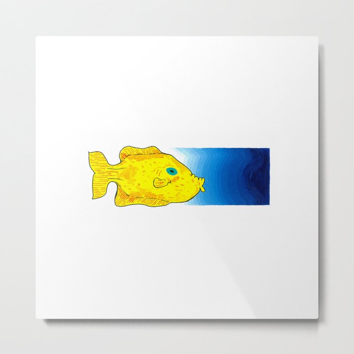 Yellow Fish (Babel Left) Metal Print