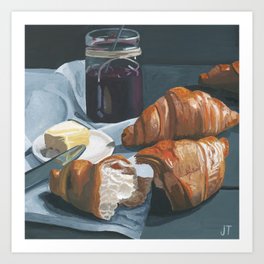Croissants and Jam Art Print