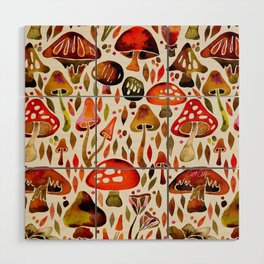 Mushroom Magic – Autumn Palette Wood Wall Art