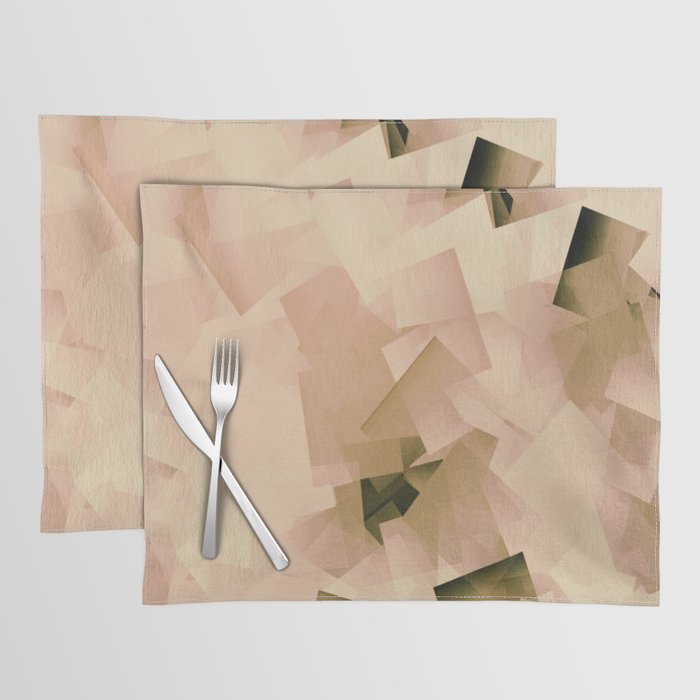 Geometric Stacks Neutrals Tan Beige Cocoa Placemat