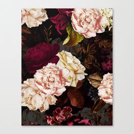 Vintage & Shabby Chic - Midnight Rose and Peony Garden Canvas Print