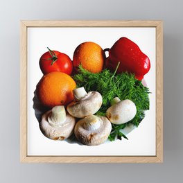 plate of fruits and vegetables Framed Mini Art Print