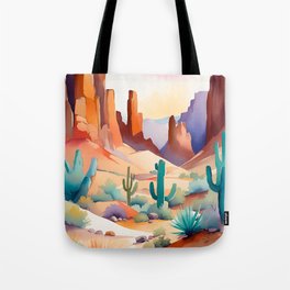 Outhwestern beauty - desert cactus, rock formations Tote Bag