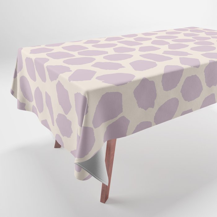 Ink Spot Pattern in Light Lavender Lilac Purple and Cream Tablecloth