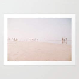 At the Beach 19 - Pastel Beach - Minimal - People - Ocean - Sea Travel photography Art Print