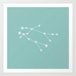 GEMINI Turquoise Green – Zodiac Astrology Star Constellation Art Print