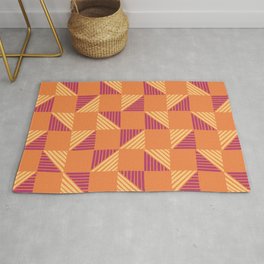Abstract Shape Pattern 12 in Magenta Orange Yellow Gold Area & Throw Rug