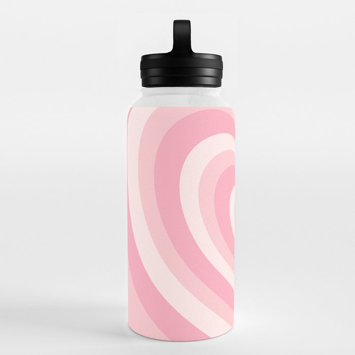 Pink Love Hearts Water Bottle by Simple Decor