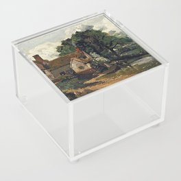 Vintage painting of a house by John Constable Acrylic Box