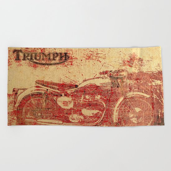 Triumph - Vintage Motorcycle Beach Towel