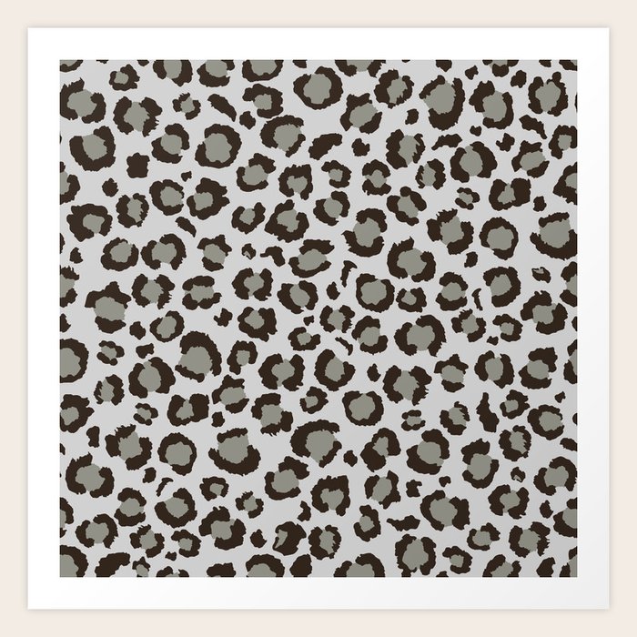 Grey Leopard Print Just Gray Neural Grey Art Print by