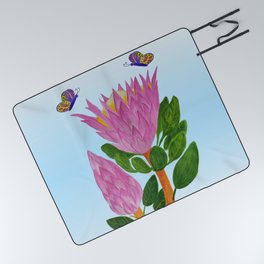 Protea bloom and bud Picnic Blanket