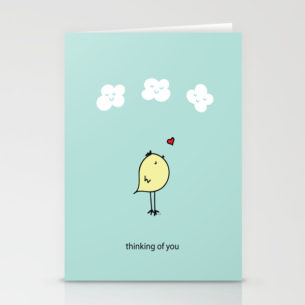 Chirp  Whistle Thinking of You Bird Stationery Cards by Chirp  Whistle |  Society6