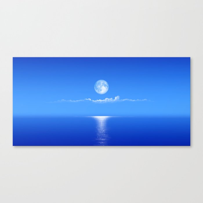 Perfect Daylight Moon Canvas Print
