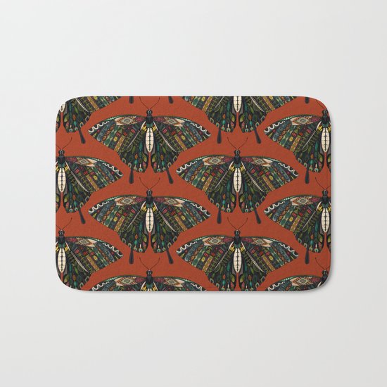swallowtail butterfly terracotta Bath Mat