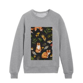 Foxes & rabbits autumn forest II Kids Crewneck